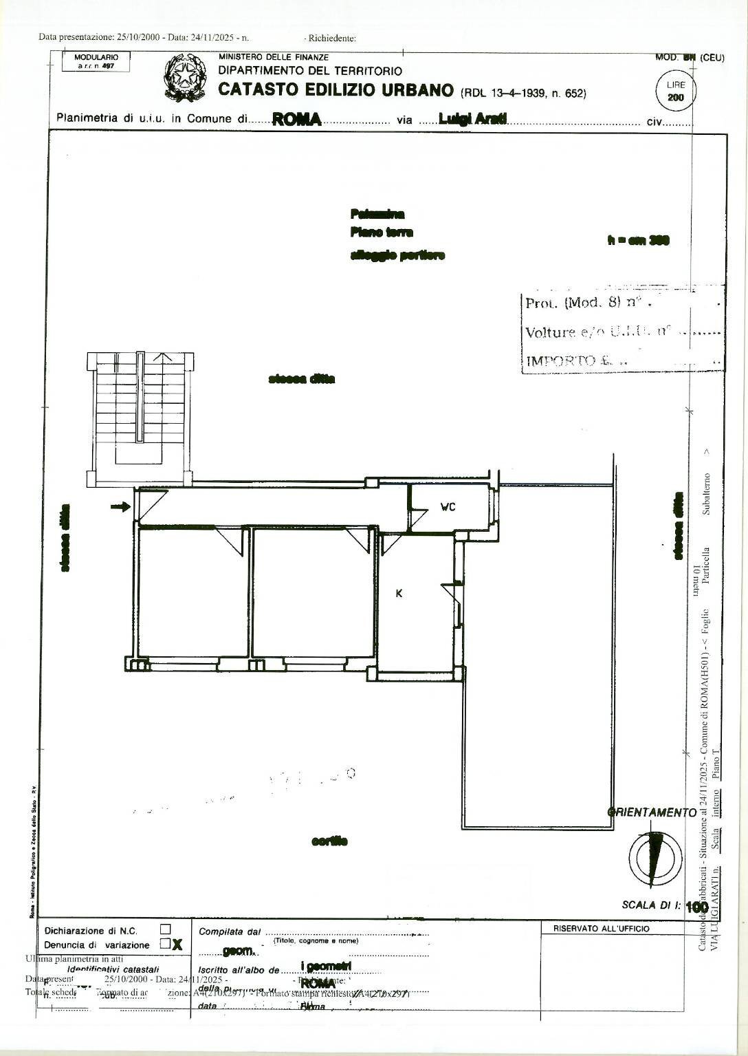 Two-room apartment via Luigi Arati, Roma - floor plans 1