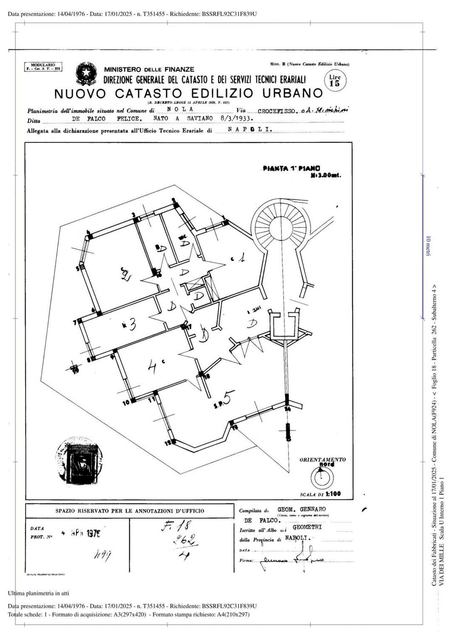 planimetria - Four-room apartment dei Mille, Nola - floor plans 1