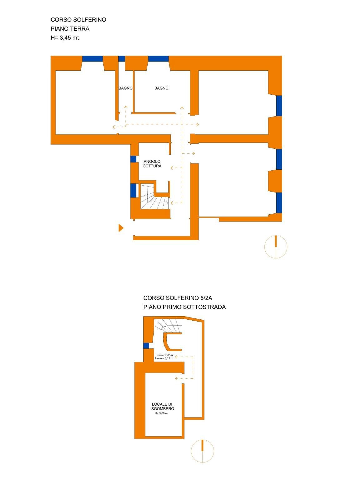 Quadrilocale corso Solferino, 5, Genova (zona Castelletto) - planimetria 1