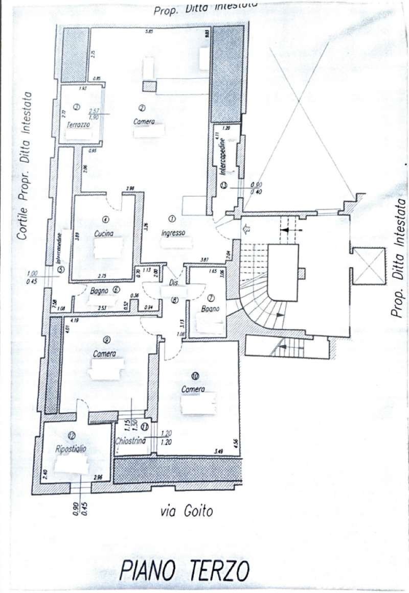 planimetria - Quadrilocale via Goito, Bologna (zona Centro Storico) - planimetria 1
