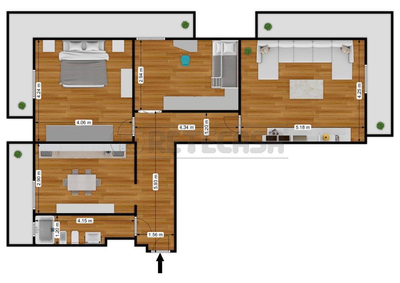 7.jpg - Trilocale Via Padova 13, Bisceglie - planimetria 1