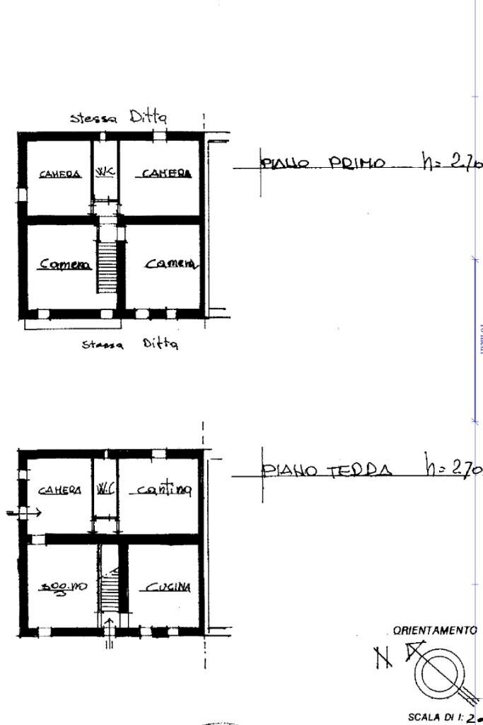Semi-detached house Via Stazione, Penango - floor plans 1