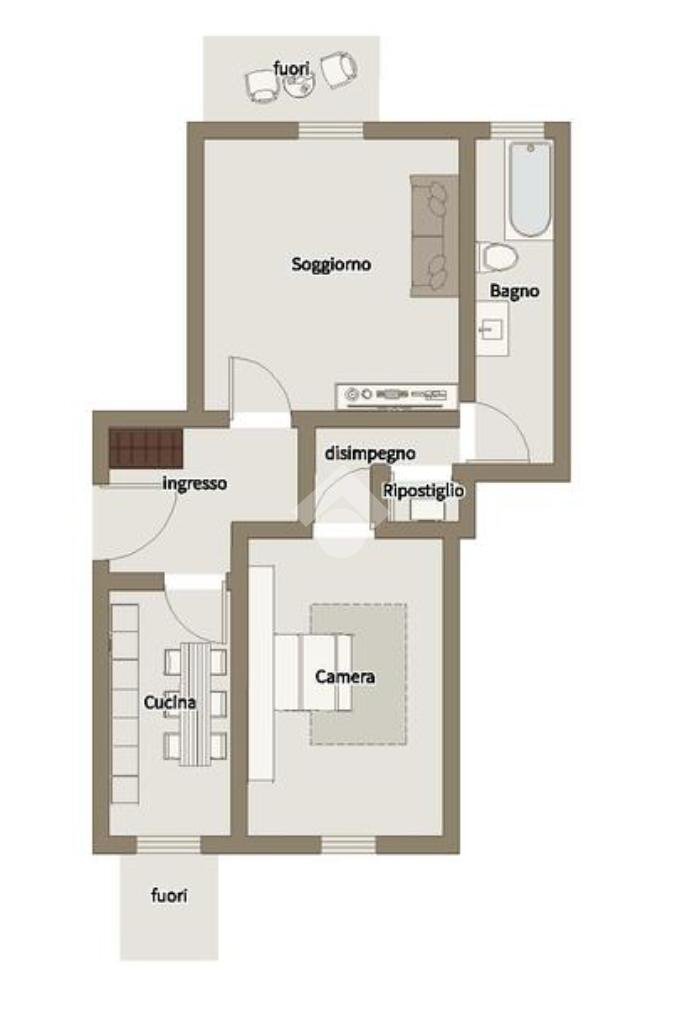 Trilocale Via Sampò, Saluzzo - planimetria 1