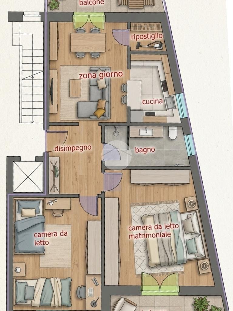 Three-room apartment Via IV Novembre, Brandizzo - floor plans 1