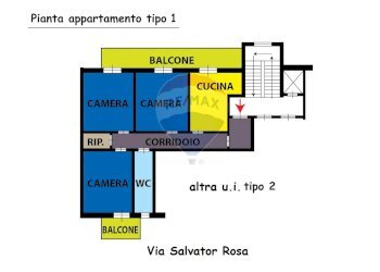 Pianta 2D - Trilocale Via Aniello Falcone
 
13, Casavatore - foto 1
