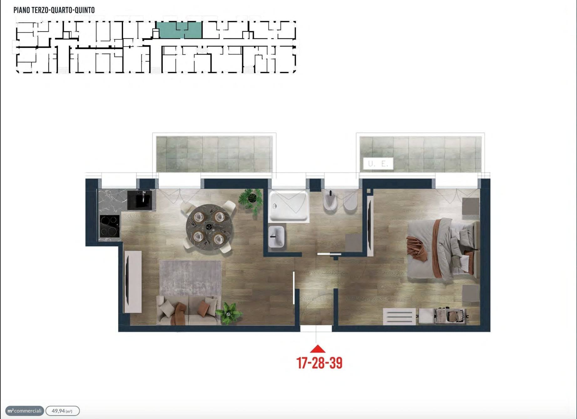Foto 26 - Two-room apartment Piazza Brescia
 
17, Jesolo - floor plans 1