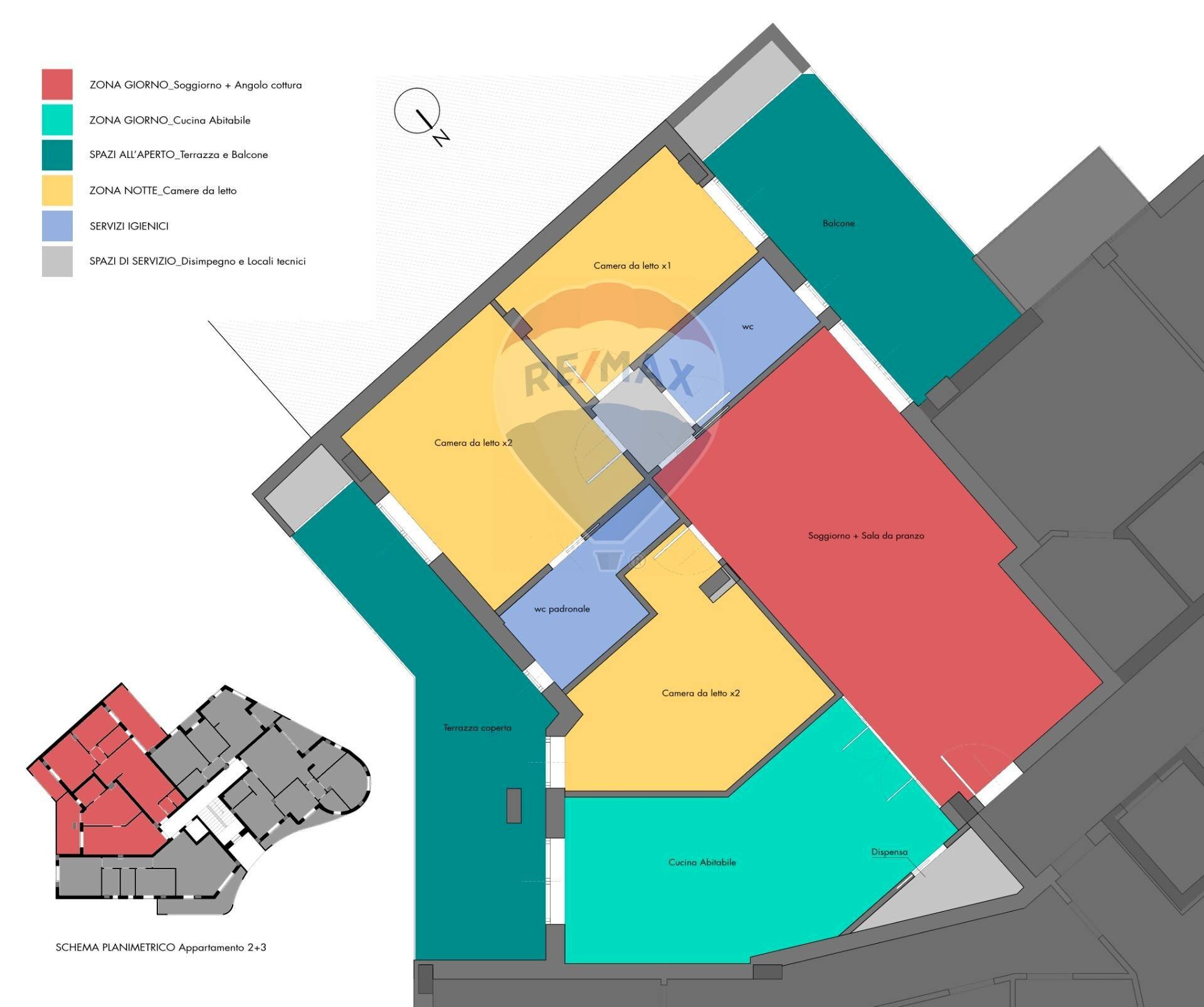 Pianta 2D - Quadrilocale via della Pineta
 
209, Cagliari - planimetria 1