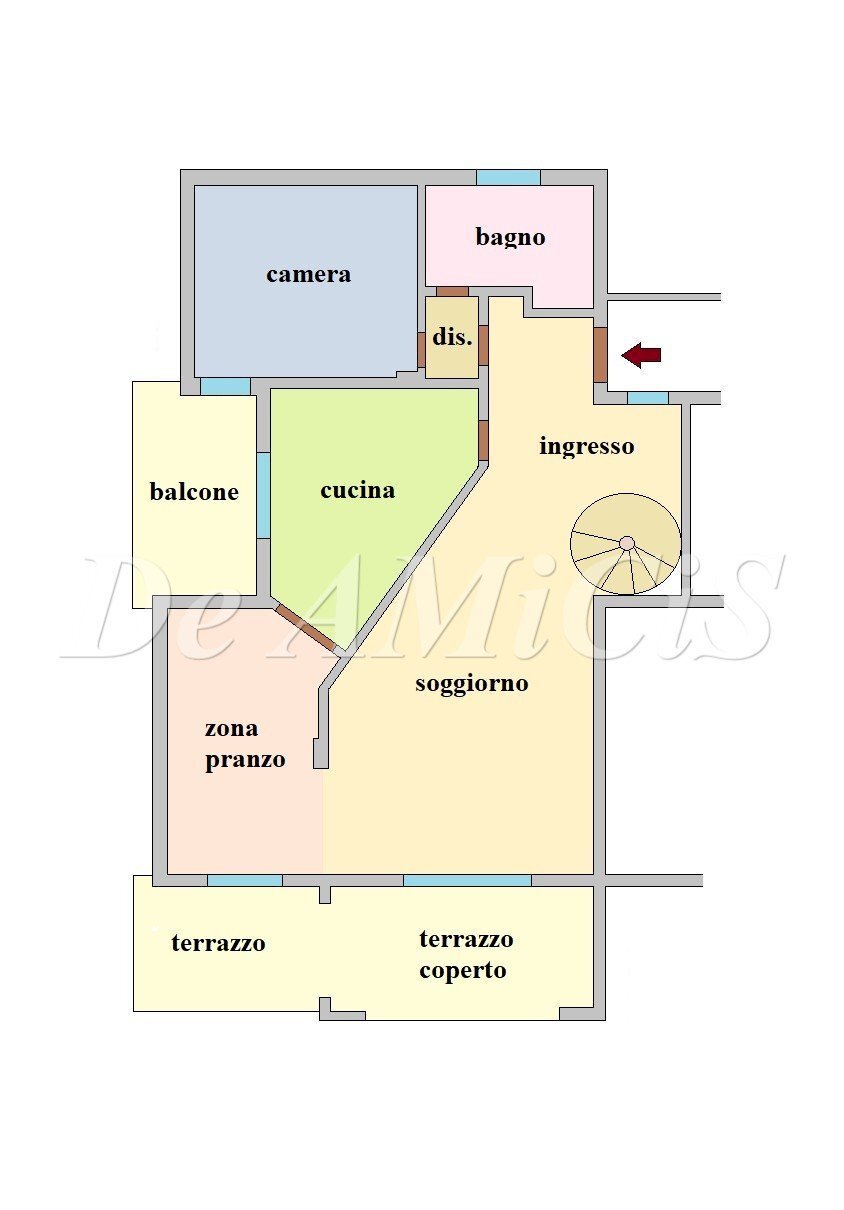 Apartment corso Vittorio Emanuele, 236, Camporosso - floor plans 1