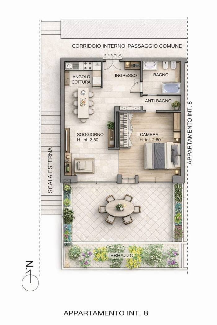 Trilocale corso Giuseppe Mazzini, Camogli - planimetria 1