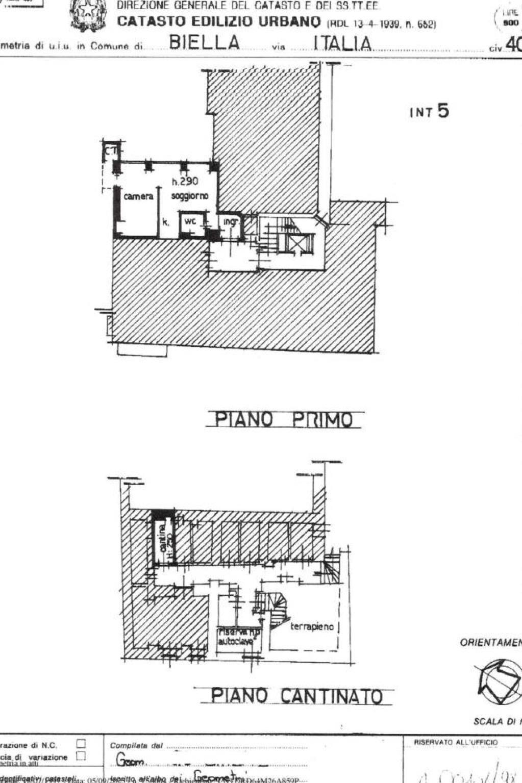 Quadrilocale via Italia, 40, Biella - planimetria 1
