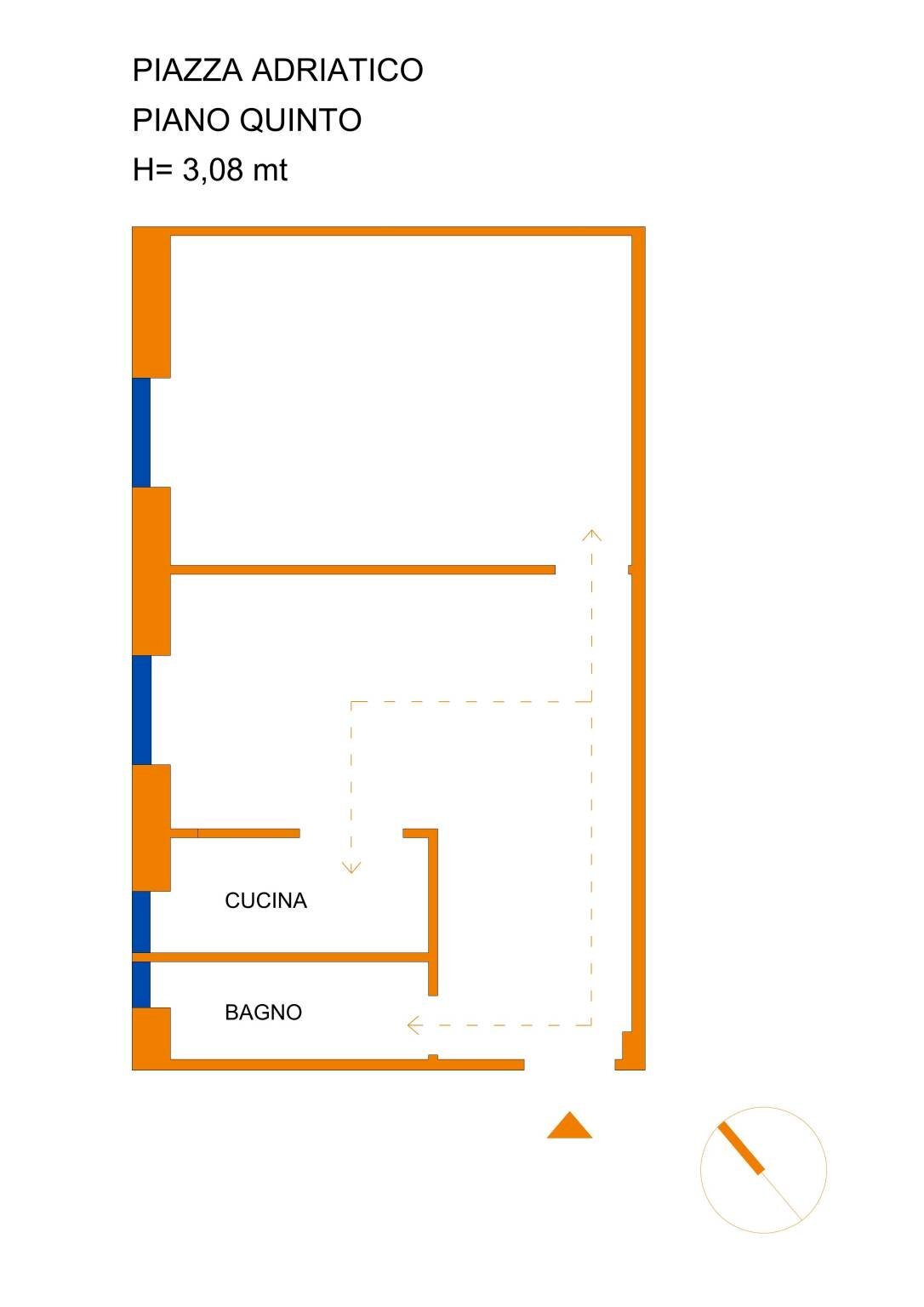Quadrilocale piazza Adriatico, 12, Genova (zona Staglieno) - planimetria 1