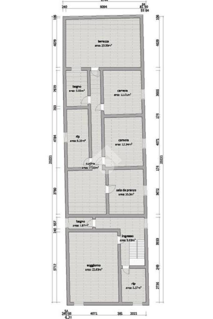 Semi-detached house via Garibaldi, Russi - floor plans 1