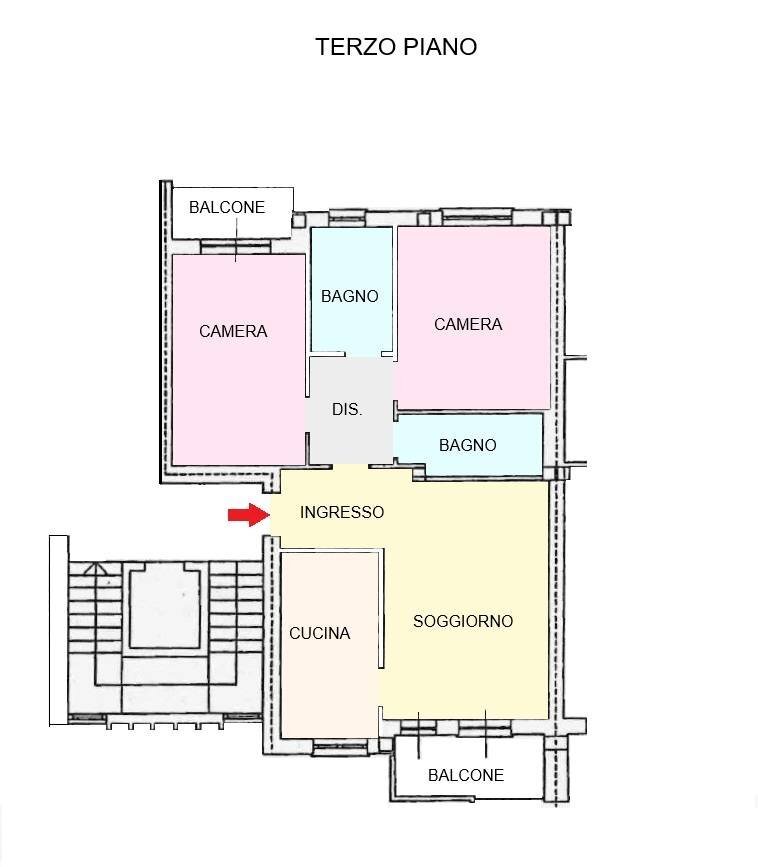 Foto 20 - Trilocale Via Pasubio
 
7, Corbetta - planimetria 1