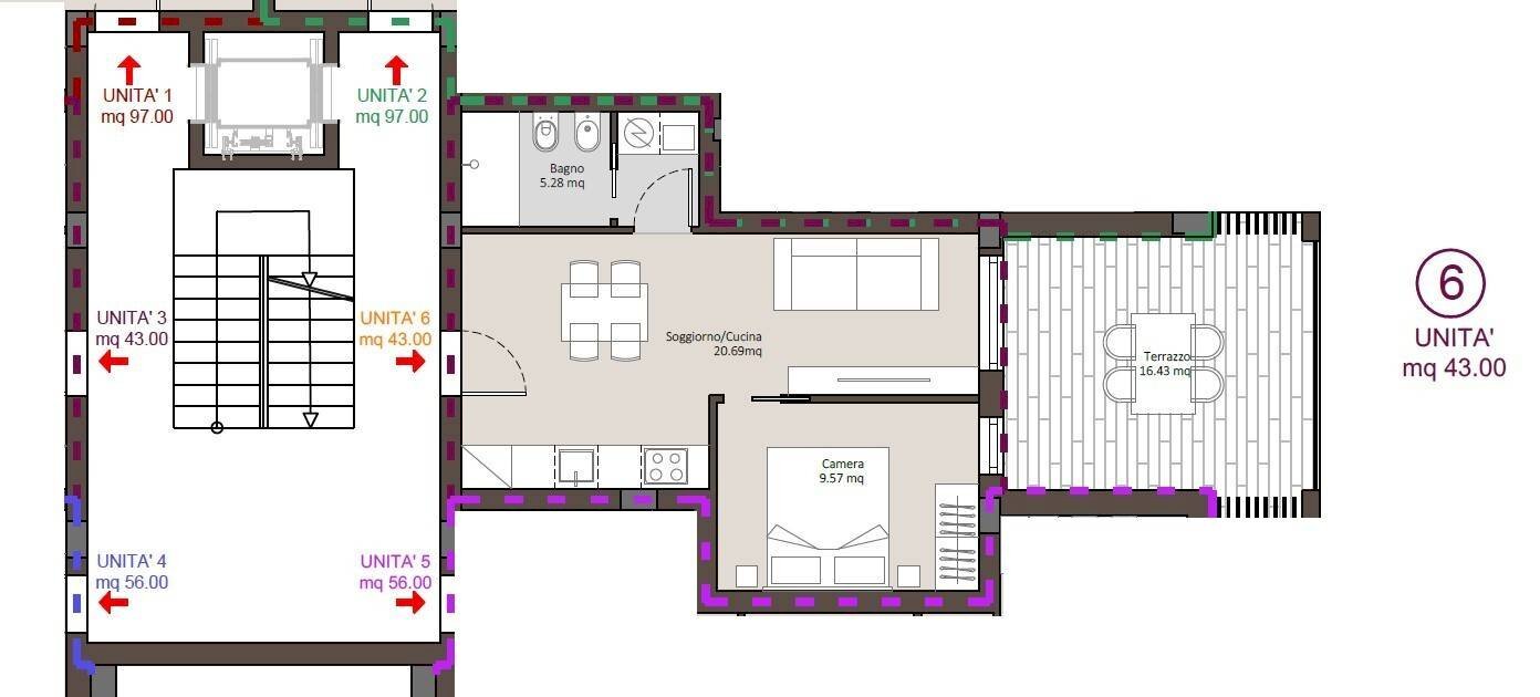 Foto 2 - Bilocale via aspromonte, Porto San Giorgio - planimetria 1