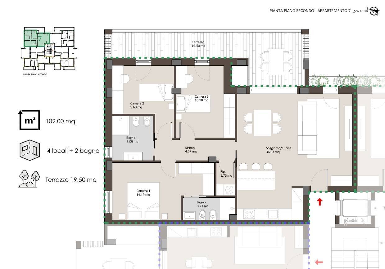 Foto 2 - Appartamento via aspromonte, Porto San Giorgio - planimetria 1