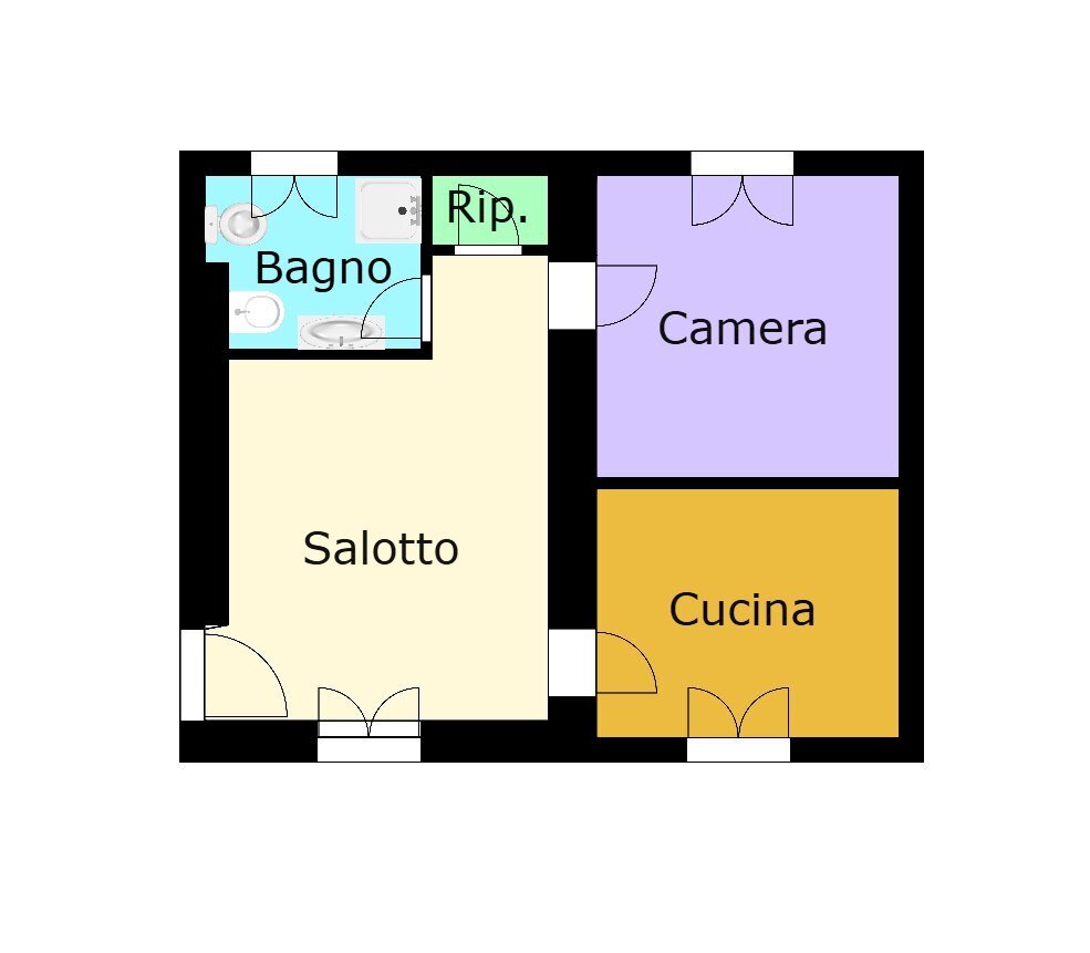 Bilocale salita alla Chiesa di Fontanegli, 21, Genova (zona Struppa) - planimetria 1