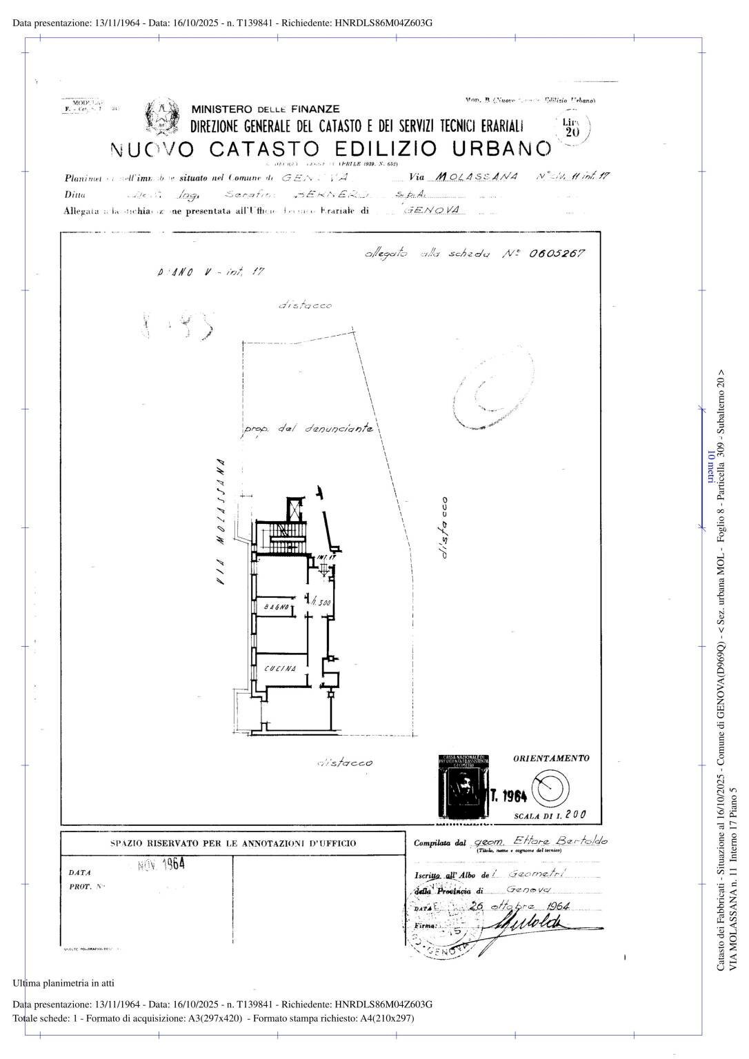 Three-room apartment via Molassana, Genova (neighborhood Molassana) - floor plans 1