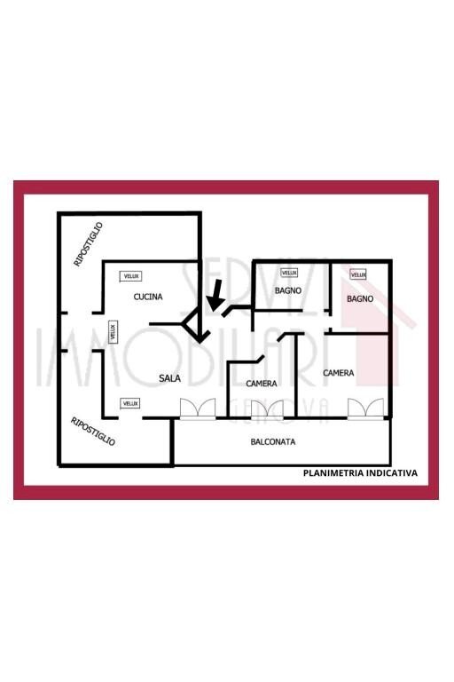 Attico via Teglia, Genova (zona Bolzaneto) - planimetria 1