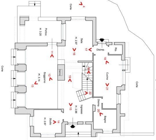 Villa all'asta via Alfonso Mezzano, 5, Pieve Ligure - planimetria 1