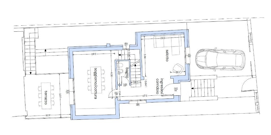 zona giorno - Porzione di casa Viale Trieste 52, Rovigo - planimetria 1