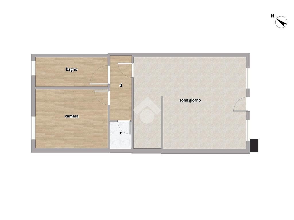 Bilocale Via Giuseppe Dezza, Melegnano - planimetria 1