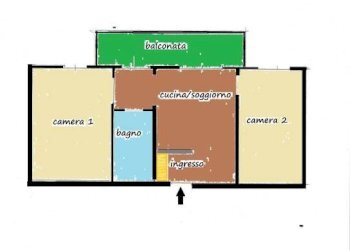 Planimetria - Trilocale via San Vincenzo, 18/a, Milano (zona San Vittore) - foto 1