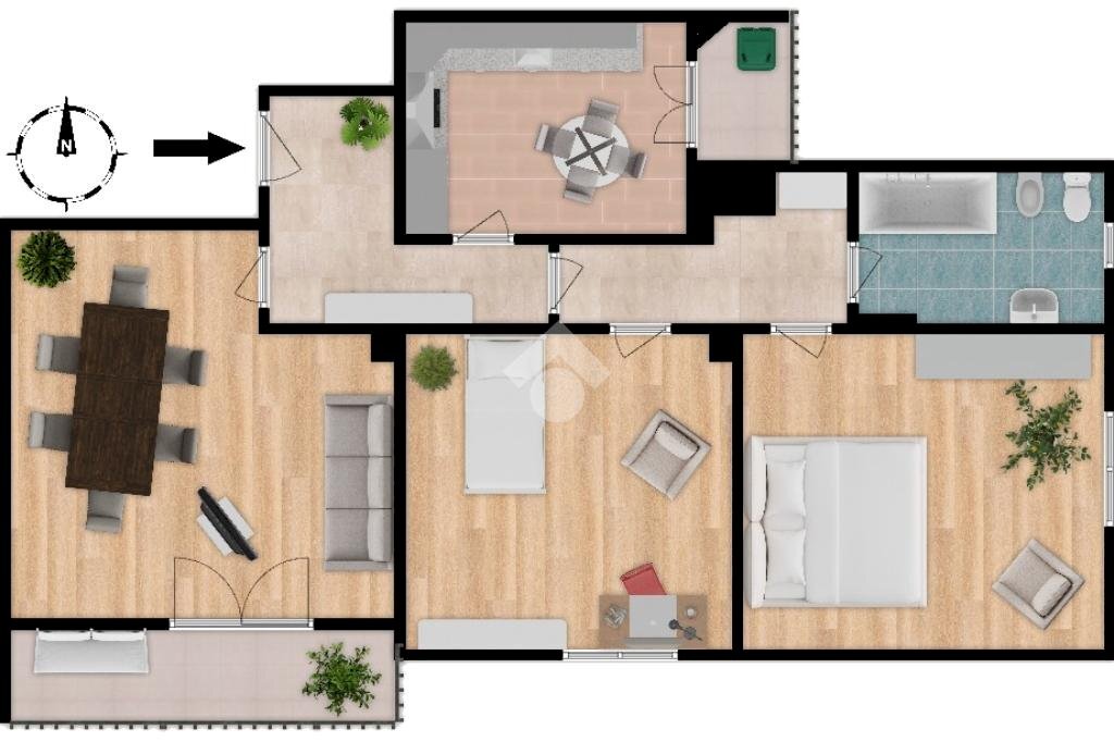 Trilocale Via san giacomo, Milano (zona Chiesa Rossa) - planimetria 1