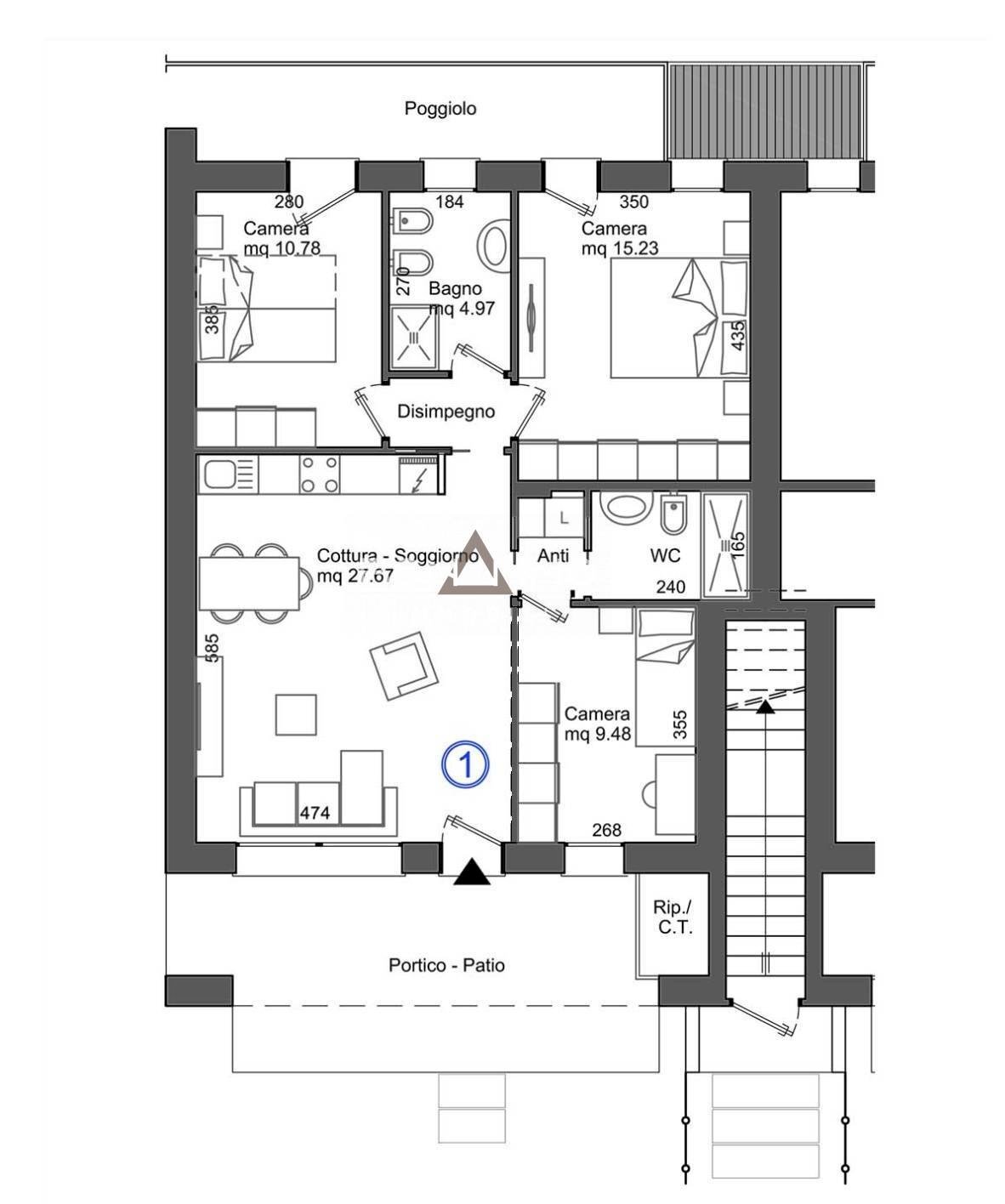 Foto 32 - Trilocale Via Della Libertà
 
1, Villorba - planimetria 1
