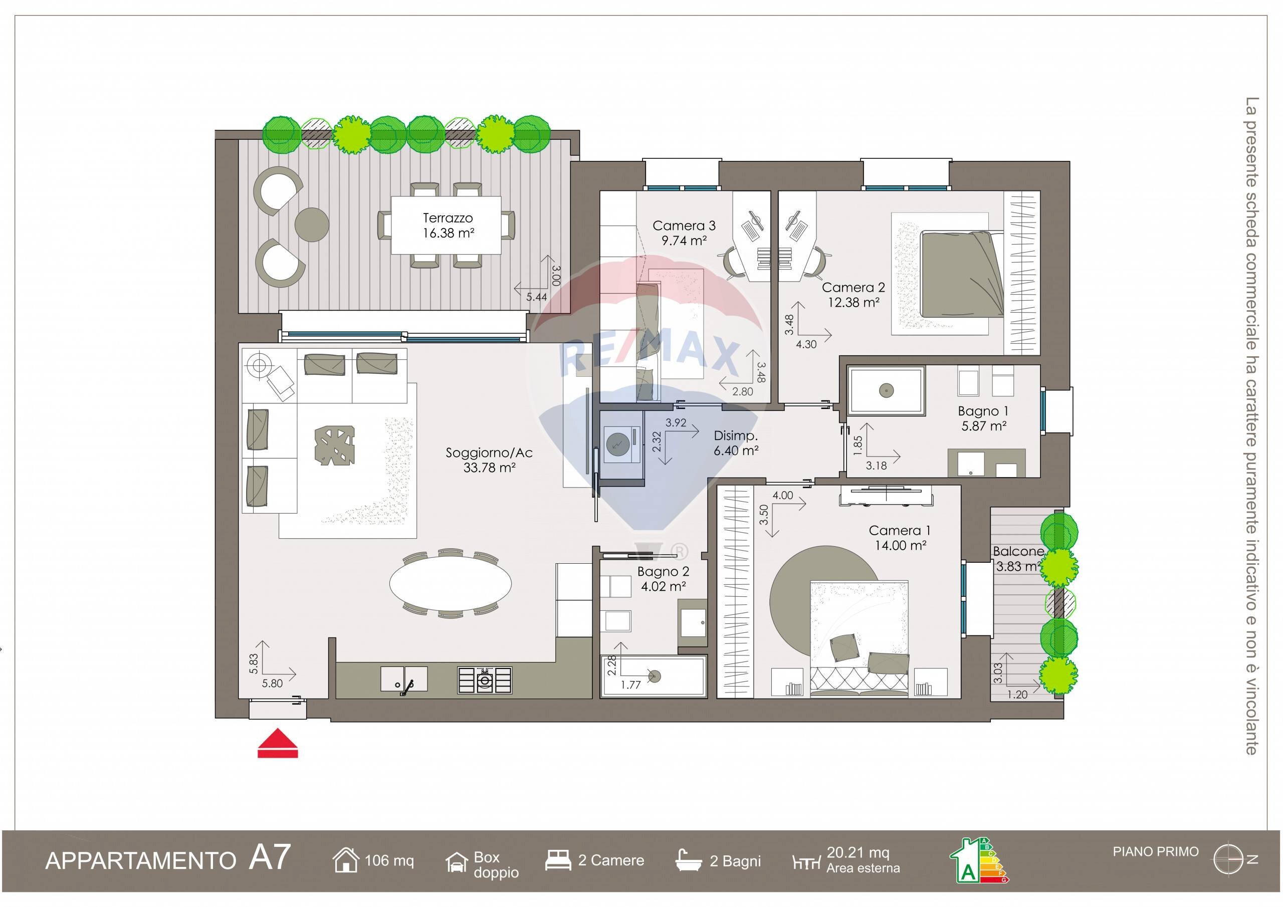 Pianta 2D - Quadrilocale Bernareggio - planimetria 1