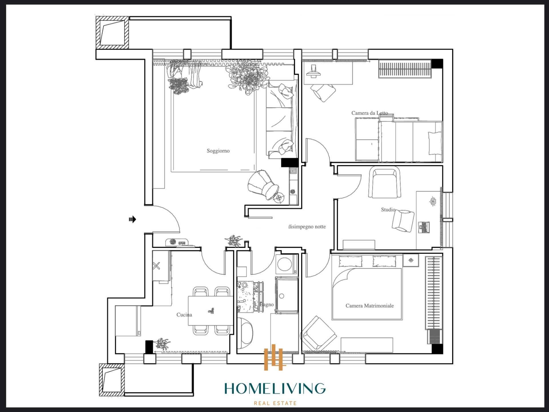 Foto 37 - Four-room apartment Via Leonardo Da Vinci
 
51, Cormano - floor plans 1