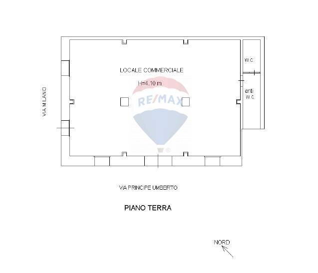 Pianta 2D - Locale Commerciale Via Milano
 
42, Vittoria - planimetria 1