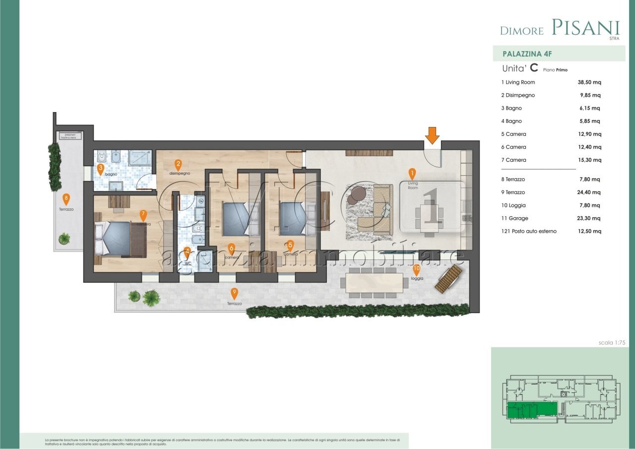 TRICAMERE PIANO 1 e 2. - Apartment VIA RIVIERA NAVIGLIO, Stra - floor plans 1