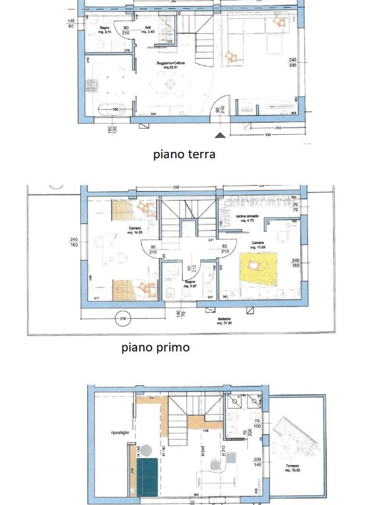 Semi-detached house Via San Simeone, Montefiore Conca - floor plans 1
