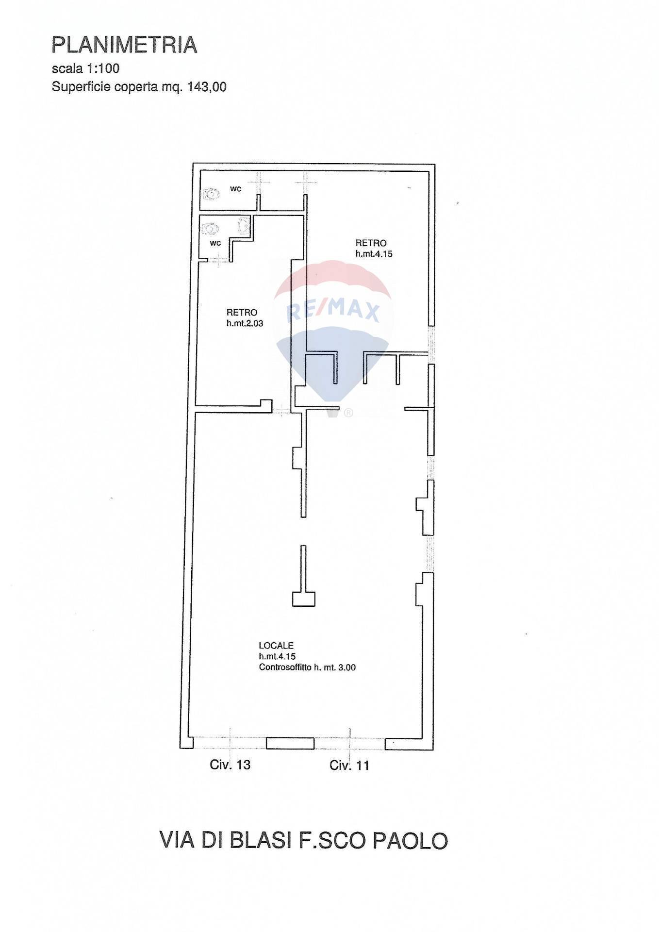 Pianta 2D - Negozio Via Francesco Paolo di Blasi
 
11/13, Palermo - planimetria 1
