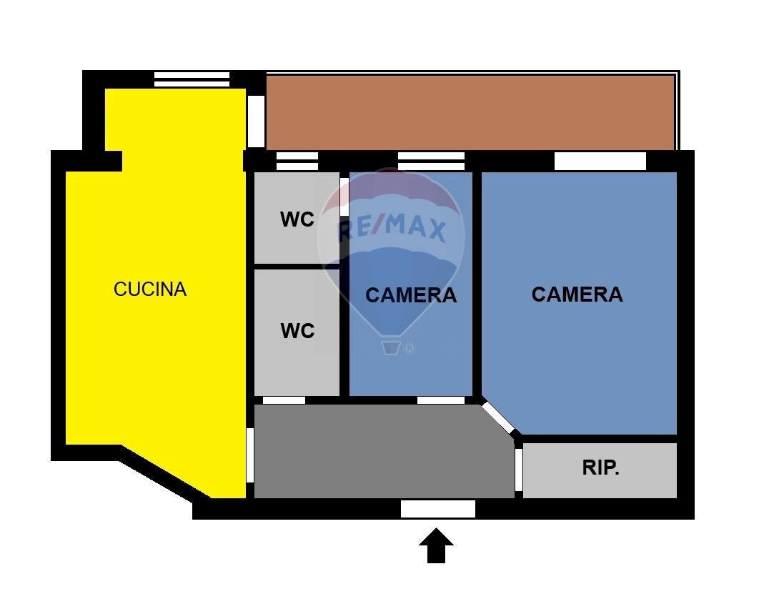 Pianta 2D - Trilocale Via Campana
 
403, Quarto - planimetria 1