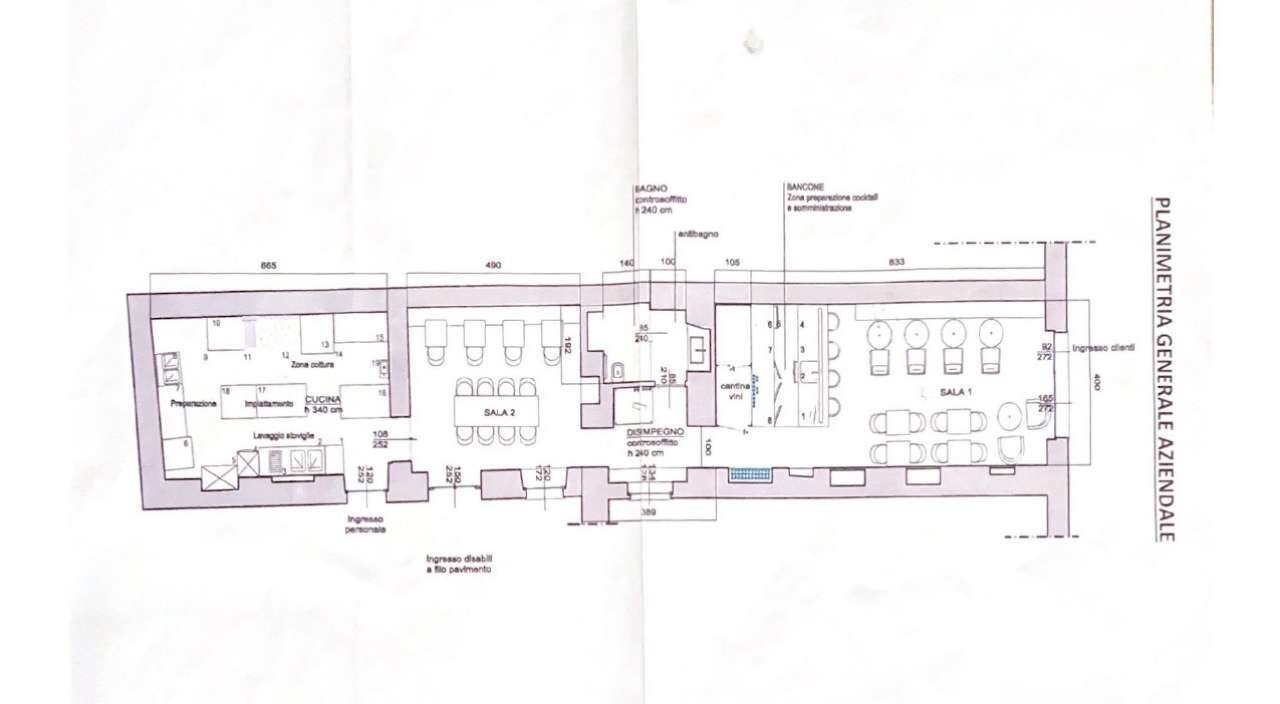 Planimetria - Pub - Wine Bar piazza EMANUELE FILIBERTO, 6/A, Torino (neighborhood Centro) - floor plans 1