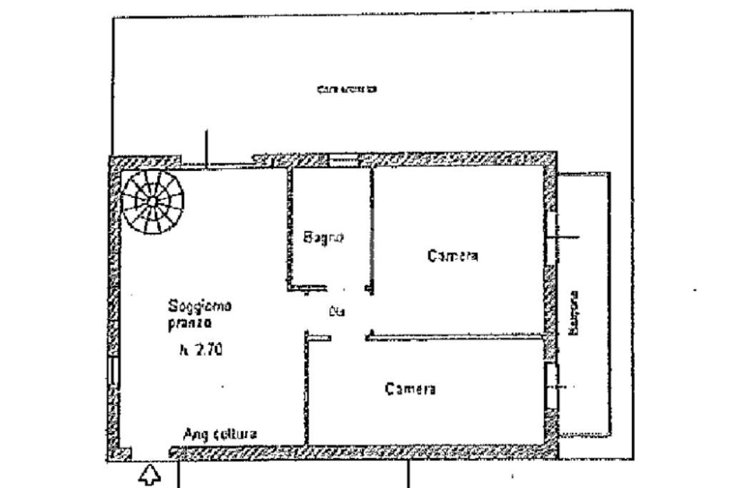 Trilocale Via cornacchiara, Borghi - planimetria 1