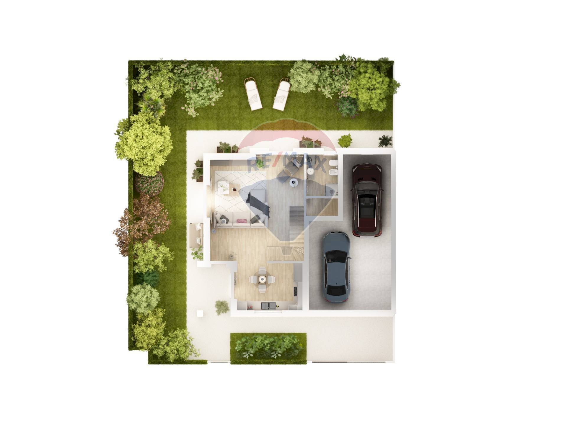 Pianta 3D - Semi-detached house Trezzo sull'Adda - floor plans 1