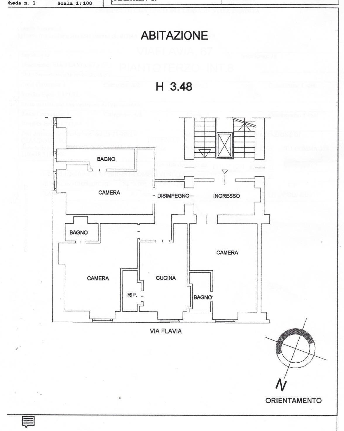 Foto 29 - Appartamento Via Flavia, Roma - planimetria 1