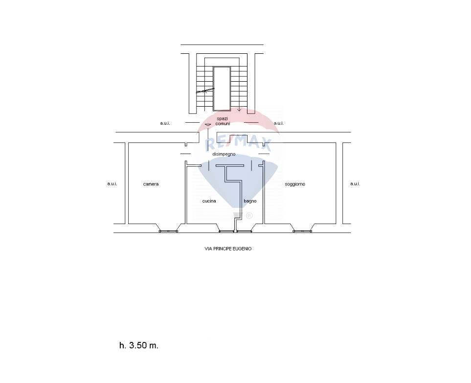 Pianta 2D - Three-room apartment Via Principe Eugenio
 
36, Milano - floor plans 1