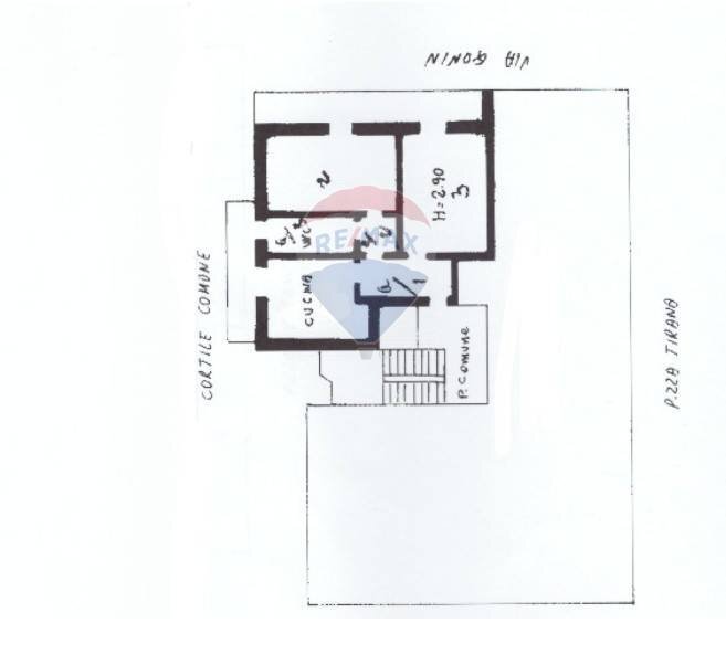 Pianta 2D - Bilocale Milano - planimetria 1