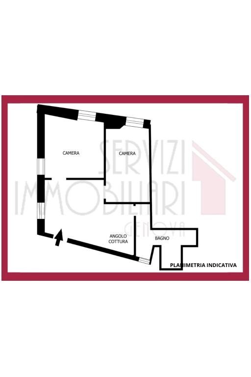 Trilocale vico degli Adorno, Genova (zona Centro Storico) - planimetria 1