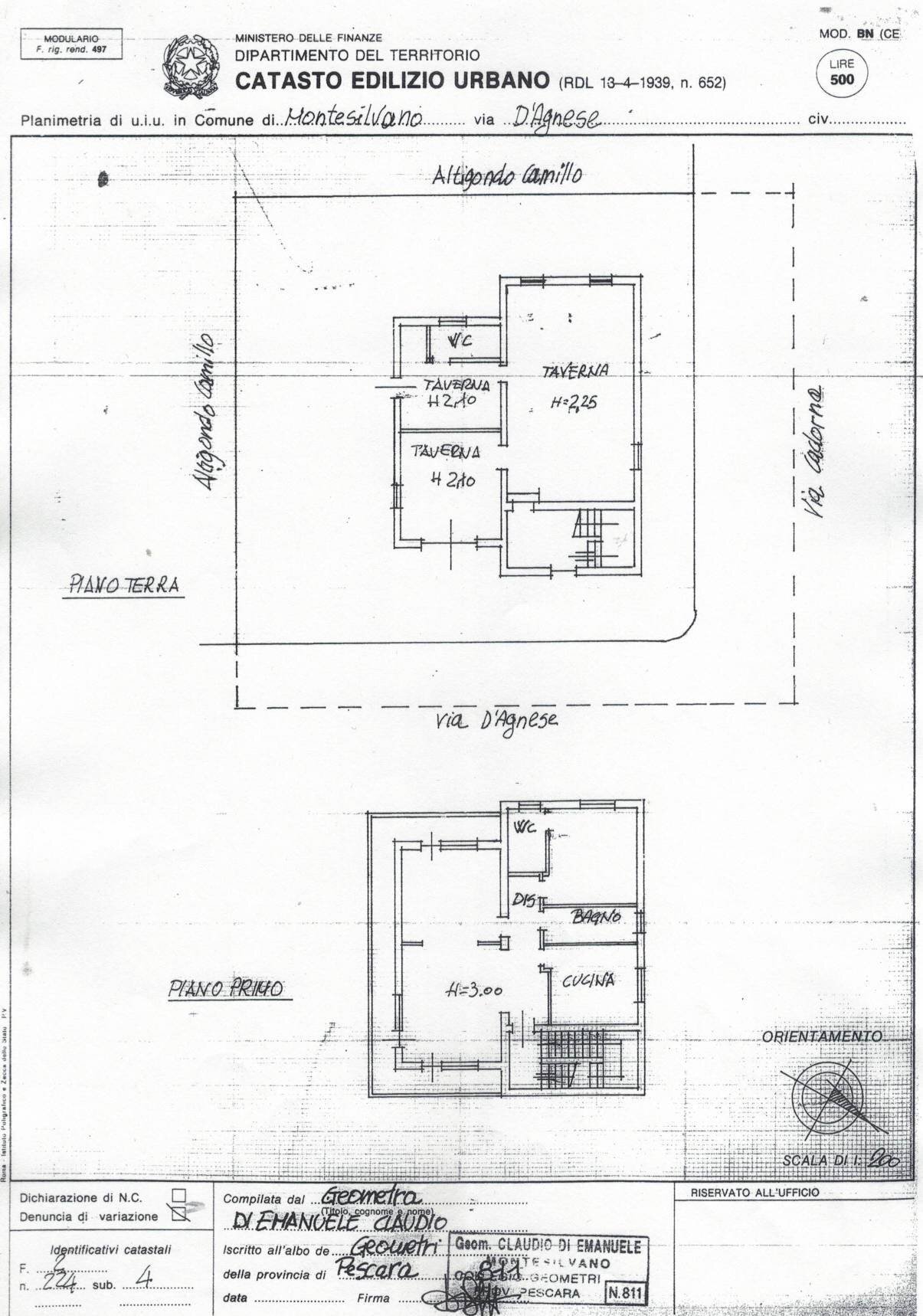 Foto 46 - Independent house Via C. D'Agnese
 
3, Montesilvano - floor plans 1