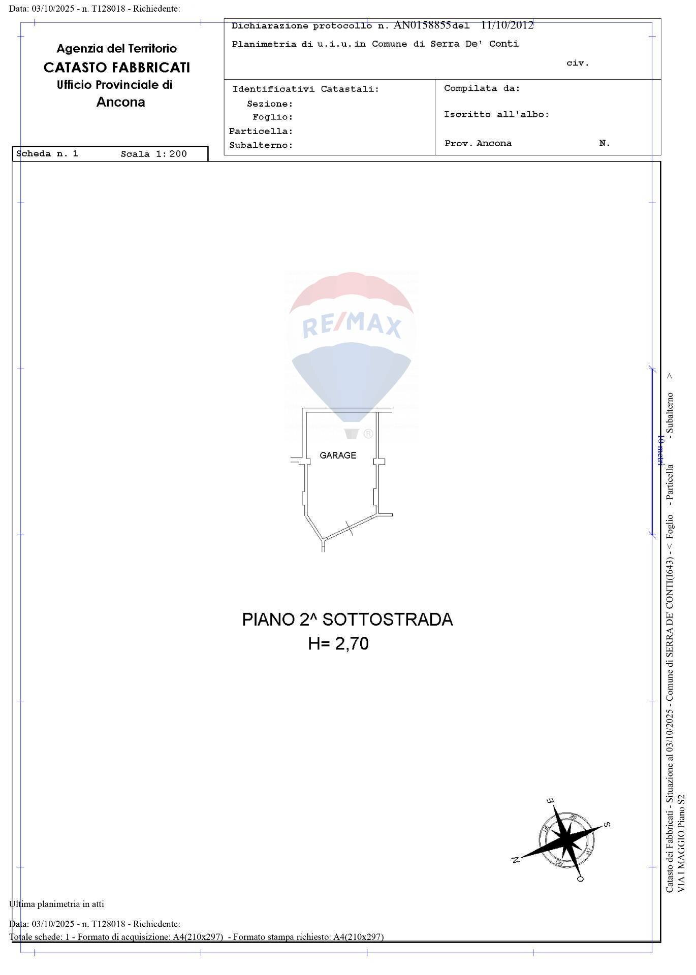 Pianta 2D - Quadrilocale Via Giuseppe di Vittorio
 
77, Serra de' Conti - planimetria 1