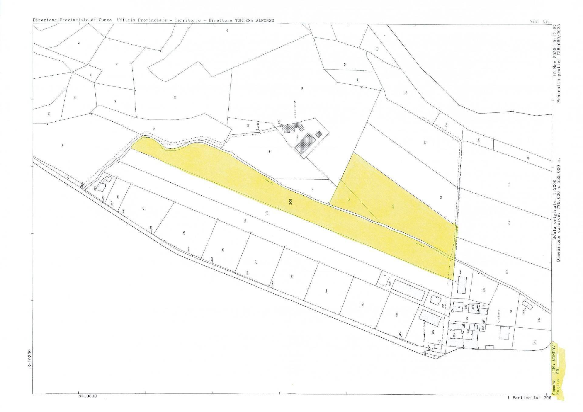 mappa catastale - Terreno agricolo località Beila, Mondovì - planimetria 1