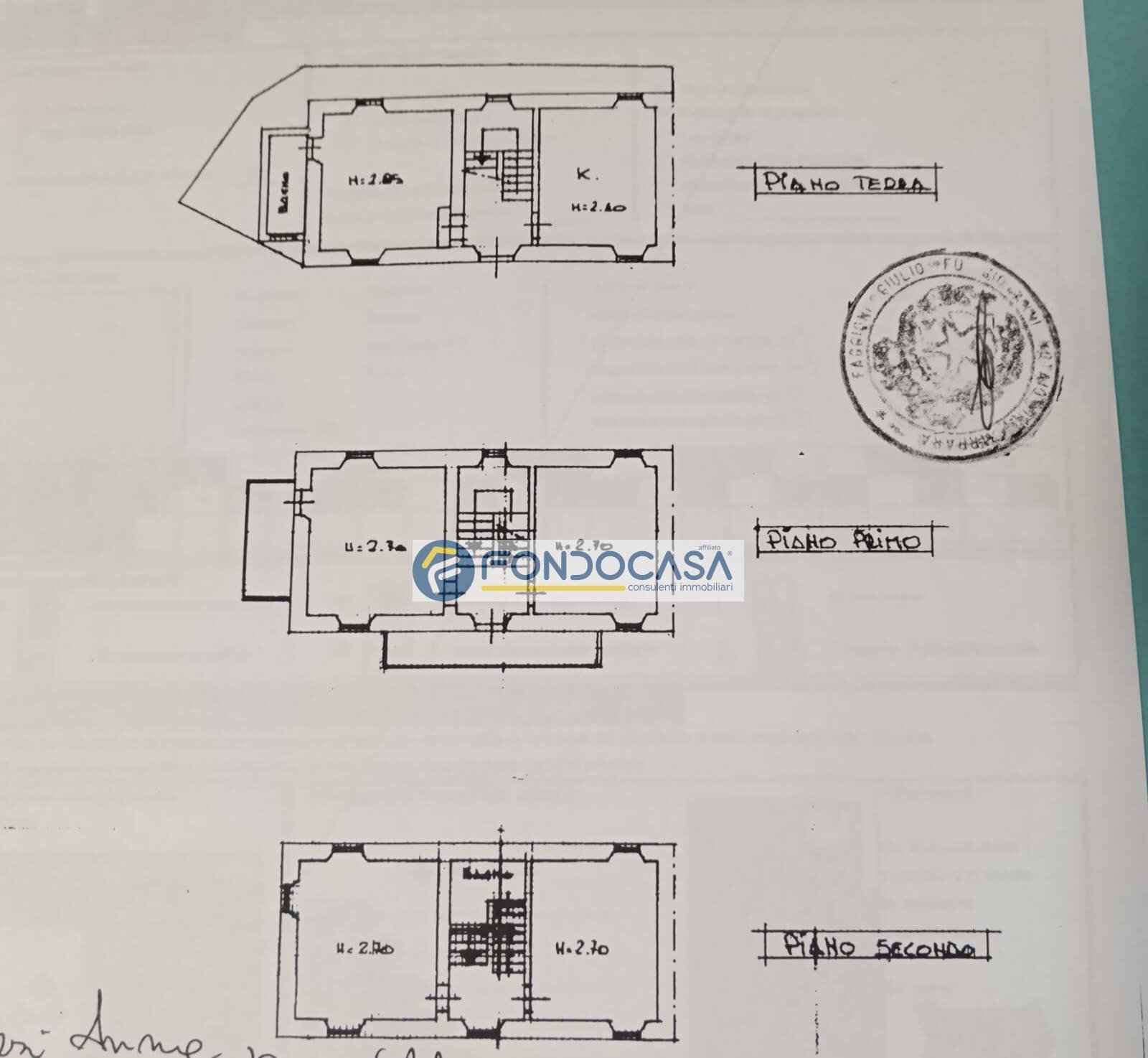 scheda catastale - Semi-detached house via farini, Carrara - floor plans 1