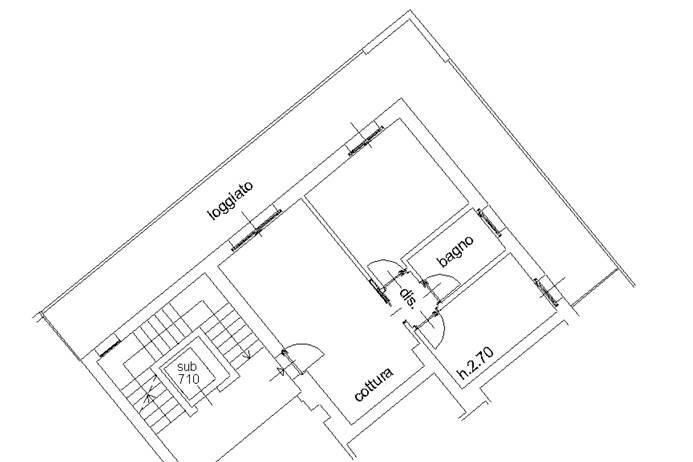 Planimetria - Trilocale via A. Maj, Bergamo - planimetria 1