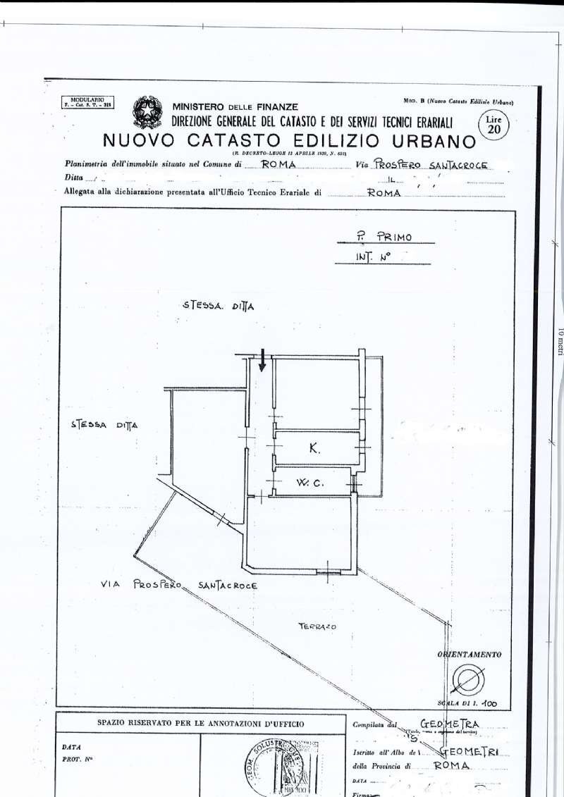 plan - Trilocale via prospero santacroce, Roma - planimetria 1