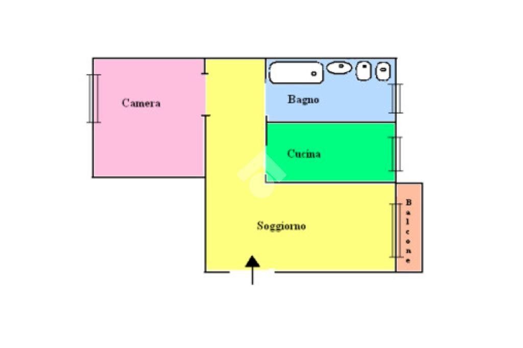 Two-room apartment Via valparaiso, Milano (neighborhood Solari) - floor plans 1