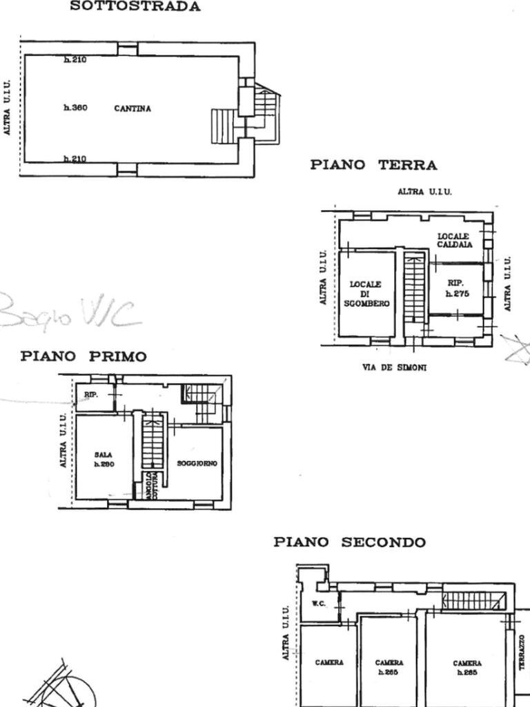 Semi-detached house Via Desimoni, Gavi - floor plans 1